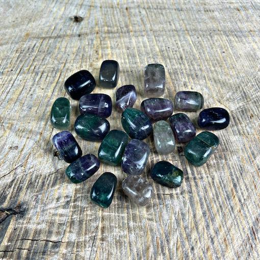 Tumbled Stones- A Grade100gms (Rainbow Fluorite)